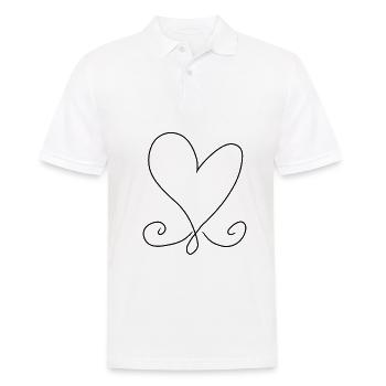 Symbol Heart Pattern - Men's Polo Shirt - white - Front - Kai (181cm)