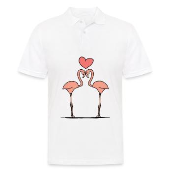 flamingo tier symbol pink tiere liebe - Männer Poloshirt - Weiß - Vorne - Kai (181cm)