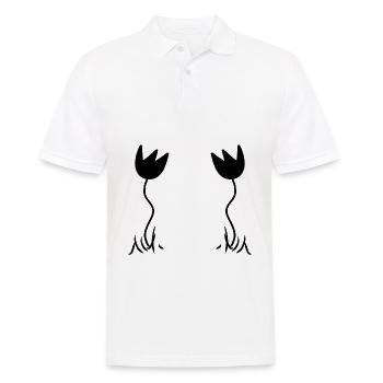Two Plants Flowers Roses - Men's Polo Shirt - white - Front - Kai (181cm)