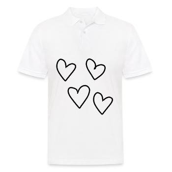 liebe vier herzen herz muster symbol - Männer Poloshirt - Weiß - Vorne - Kai (181cm)