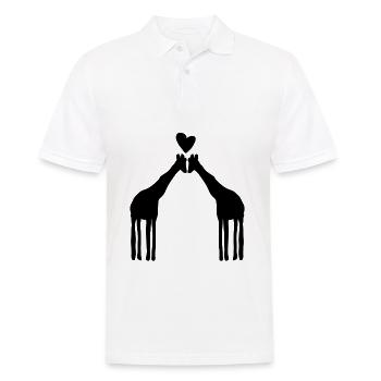 Girafe Animal Symbole Amour Girafes Animaux Coeur - Polo Homme - blanc - Devant - Kai (181cm)