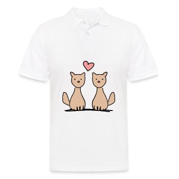 Couple amour animaux chiens chien - Polo Homme - blanc - Devant - Kai (181cm)