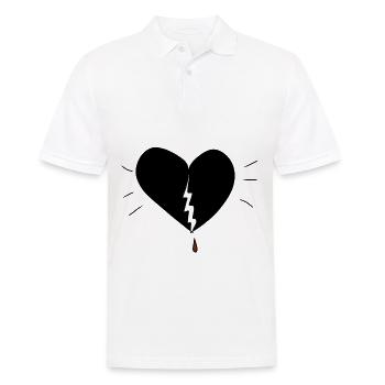 heart broken pain pain - Men's Polo Shirt - white - Front - Kai (181cm)