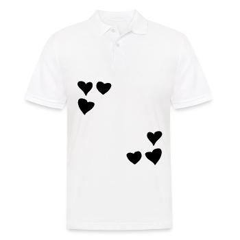 herzen muster rahmen symbol herz liebe - Männer Poloshirt - Weiß - Vorne - Kai (181cm)