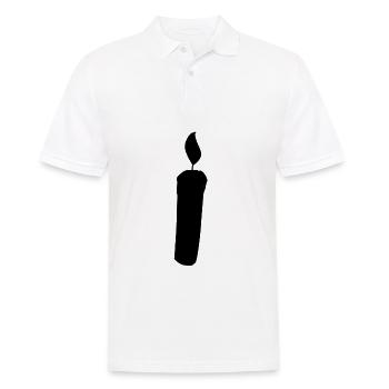 Bougie Forme Symbole Feu Lumière - Polo Homme - blanc - Devant - Kai (181cm)