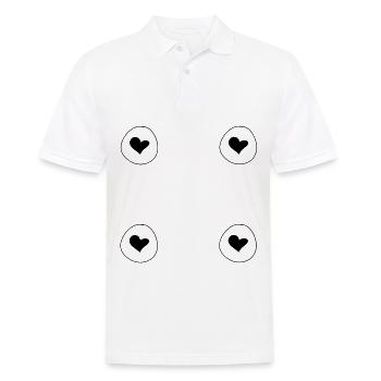 herz vier herzen form kreis symbol - Männer Poloshirt - Weiß - Vorne - Kai (181cm)