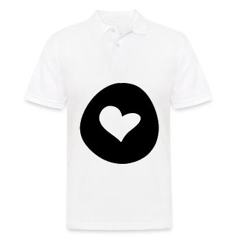 herz form kreis symbol liebe - Männer Poloshirt - Weiß - Vorne - Kai (181cm)