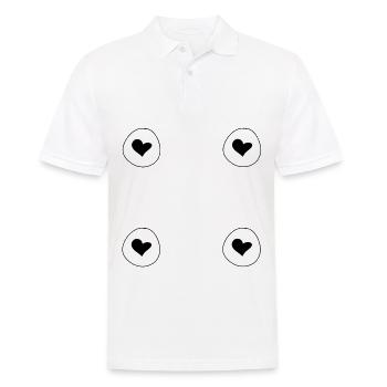 Heart Four Hearts Shape Circle Symbol Frame - Men's Polo Shirt - white - Front - Kai (181cm)