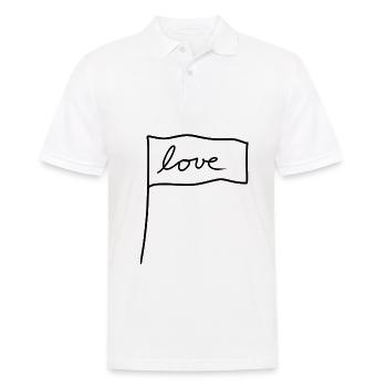 Drapeau Symbole Forme Amour - Polo Homme - blanc - Devant - Kai (181cm)