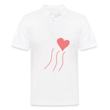 Lignes Ligne Coeur Forme Amour Rose Symbole - Polo Homme - blanc - Devant - Kai (181cm)