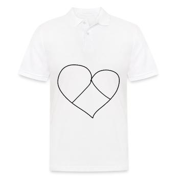 herz symbol drei teile liebe geschnitten - Männer Poloshirt - Weiß - Vorne - Kai (181cm)