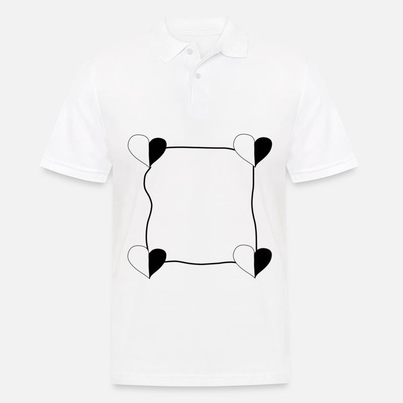 vier herzen rahmen - Männer Poloshirt - Weiß