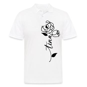 Tina Name Vorname Namensblume - Männer Poloshirt - Weiß - Vorne - Kai (181cm)