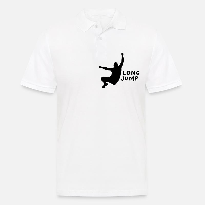 Weitsprung Design Geschenk - Männer Poloshirt - Weiß