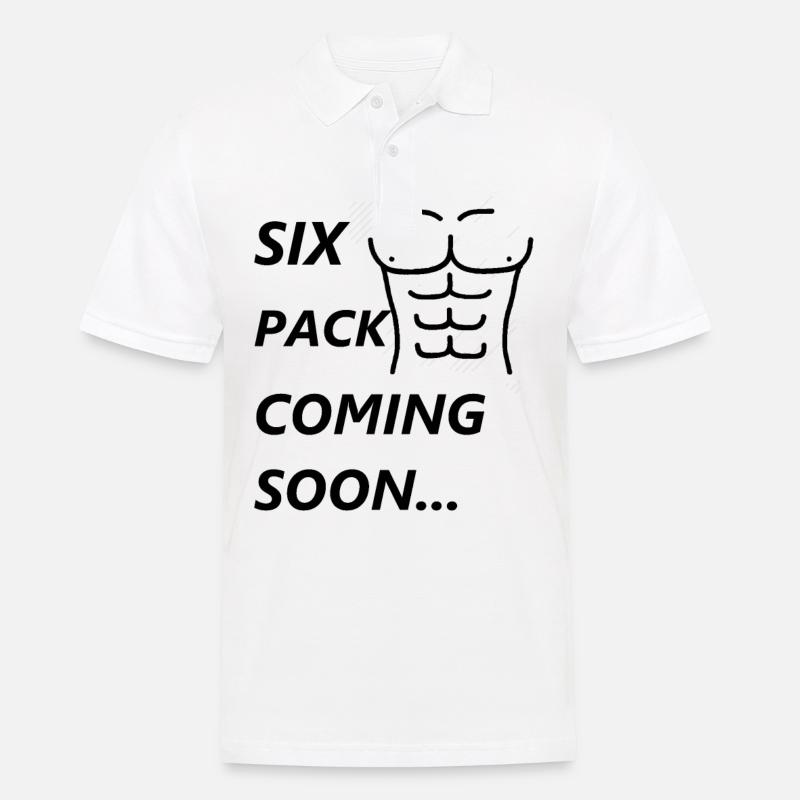 Sixpack coming soon - Männer Poloshirt - Weiß