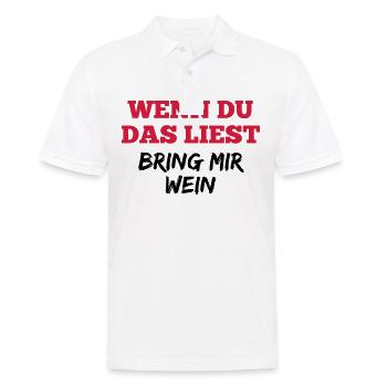 Lustig Wein Sprüche Geburtstag Geschenk - Männer Poloshirt - Weiß - Vorne - Kai (181cm)