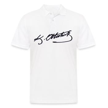 Mustafa Kemal Atatürk imza - Männer Poloshirt - Weiß - Vorne - Kai (181cm)
