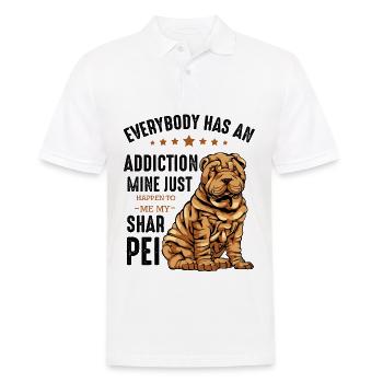 Bulldogge mit Sternen und Text Shar Pei - Männer Poloshirt - Weiß - Vorne - Kai (181cm)