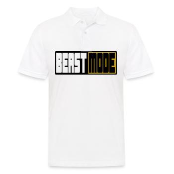 Modes Bête – Typographie en blocs gras - Polo Homme - blanc - Devant - Kai (181cm)