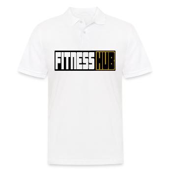 Police de caractères Fitness Hub Block - Polo Homme - blanc - Devant - Kai (181cm)