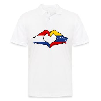 Drapeau Hollande Venezuela mains forme de coeur - Polo Homme - blanc - Devant - Kai (181cm)