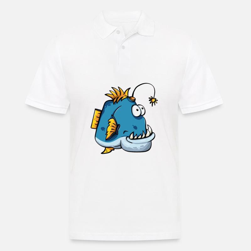 Tiefsee Fisch Anglerfisch Geschenk - Männer Poloshirt - Weiß