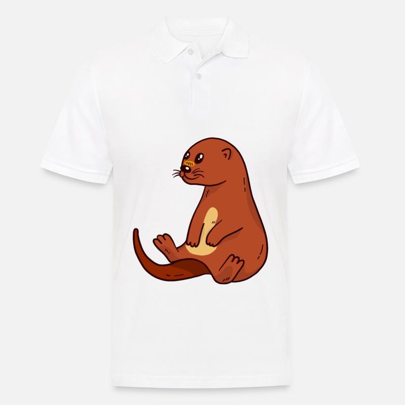 Otter - Männer Poloshirt - Weiß