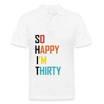 30ème 30 ans 30ème anniversaire disant cadeau - Polo Homme - blanc - Devant - Kai (181cm)