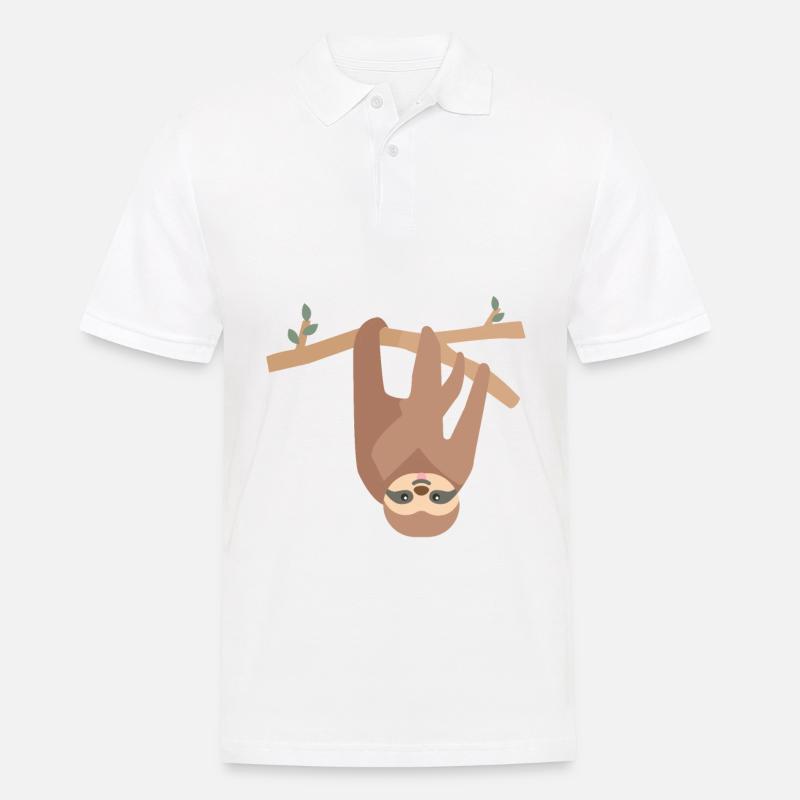 Faultier - Männer Poloshirt - Weiß