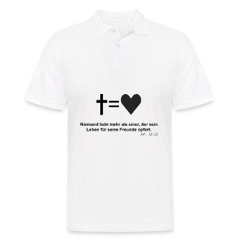 John 5:13 Easter Bible Cross equals Heart Jesus - Men's Polo Shirt - white - Front - Kai (181cm)