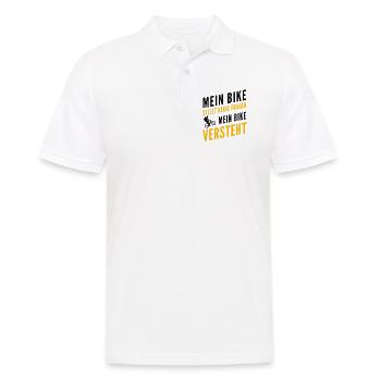 Mein Bike stellt keine Fragen, mein Bike versteht - Männer Poloshirt - Weiß - Vorne - Kai (181cm)