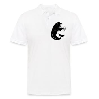 Party Dolphin with Beer on the Beach - Festival in October - Men's Polo Shirt - white - Front - Kai (181cm)