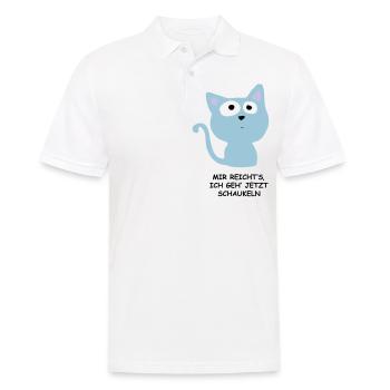 Süße Katze - Mir reichts, ich geh schaukeln - Männer Poloshirt - Weiß - Vorne - Kai (181cm)
