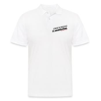 Grundgesetz Die Würde des Menschen ist unantastbar - Männer Poloshirt - Weiß - Vorne - Kai (181cm)