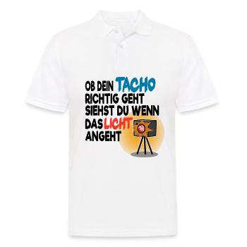 Ob Tacho richtig geht Licht Radarkontrolle Blitzer - Männer Poloshirt - Weiß - Vorne - Kai (181cm)