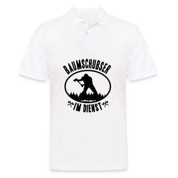 Baumschubser Holzfäller Papa Shirt Lustig Spruch - Männer Poloshirt - Weiß - Vorne - Kai (181cm)
