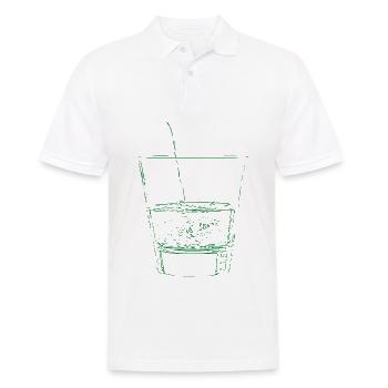 Grünes Glas mit Strohhalm Sketch - Männer Poloshirt - Weiß - Vorne - Kai (181cm)