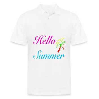 Hello Summer Palm Trees Neon - Men's Polo Shirt - white - Front - Kai (181cm)