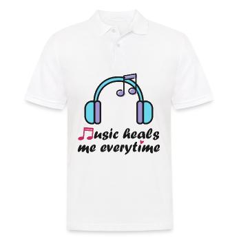 La musique me guérit à chaque fois - Polo Homme - blanc - Devant - Kai (181cm)