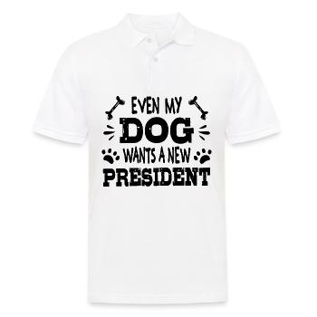 Même mon chien veut un nouveau président - Polo Homme - blanc - Devant - Kai (181cm)