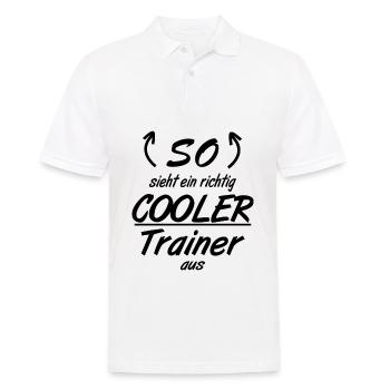 Trainer - So sieht eine richtig coole Trainer aus - Männer Poloshirt - Weiß - Vorne - Kai (181cm)