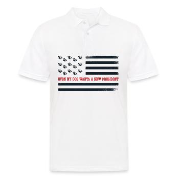 Même mon chien veut un nouveau président - Polo Homme - blanc - Devant - Kai (181cm)