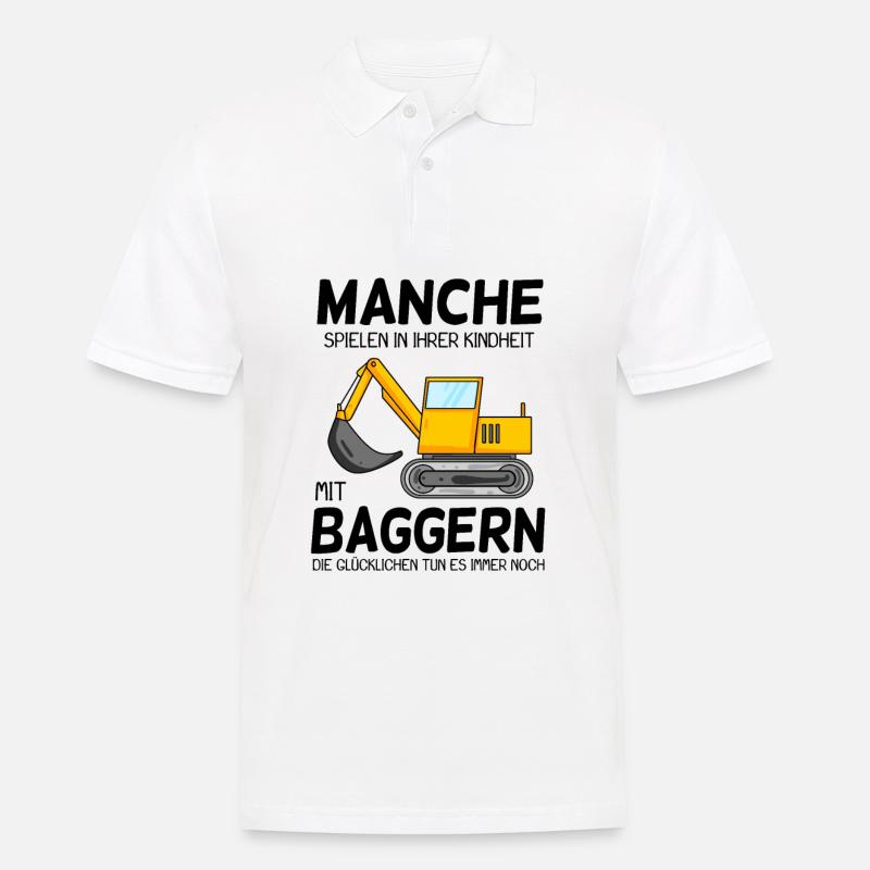Bagger Spruch Erwachsene - Männer Poloshirt - Weiß