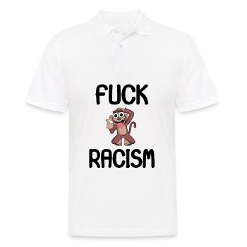 Contre le racisme - Polo Homme - blanc - Devant - Kai (181cm)