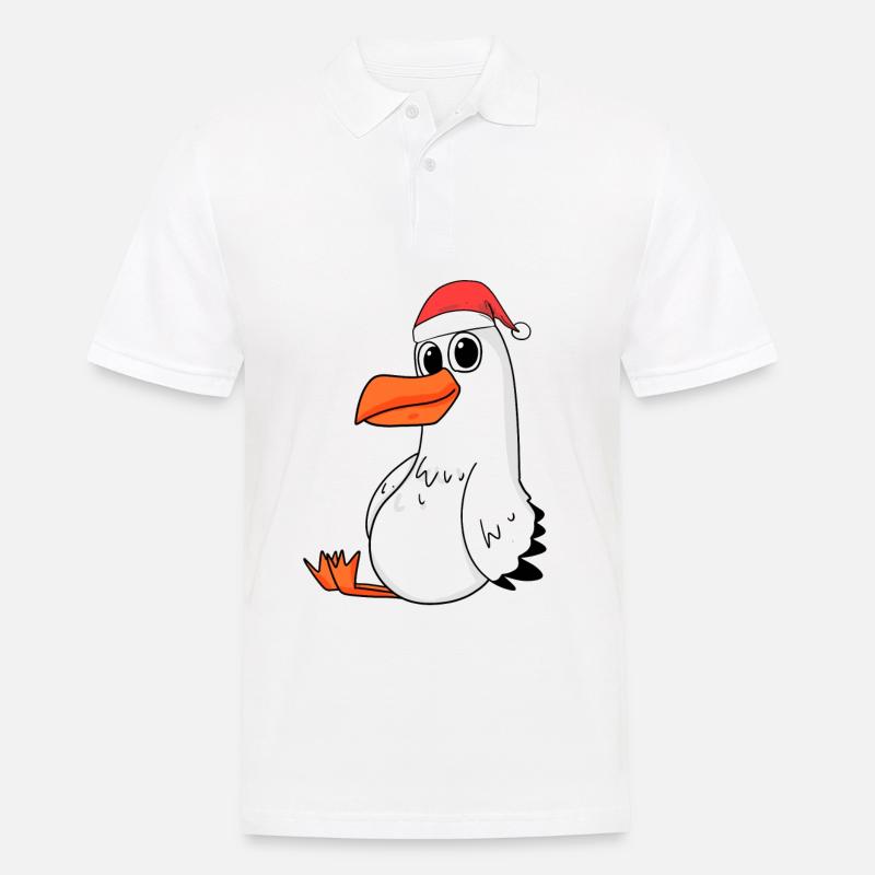 Möwe Weihnachten - Männer Poloshirt - Weiß
