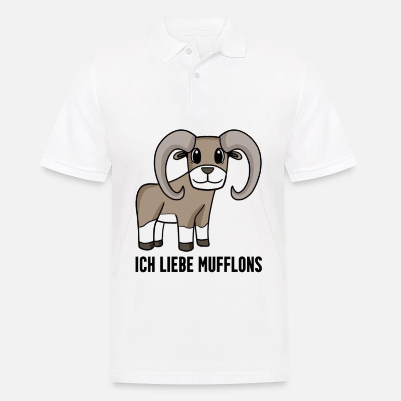 Mufflon Wildschaf - Männer Poloshirt - Weiß