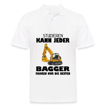 Bagger Baggerfahrer Spruch - Männer Poloshirt - Weiß - Vorne - Kai (181cm)