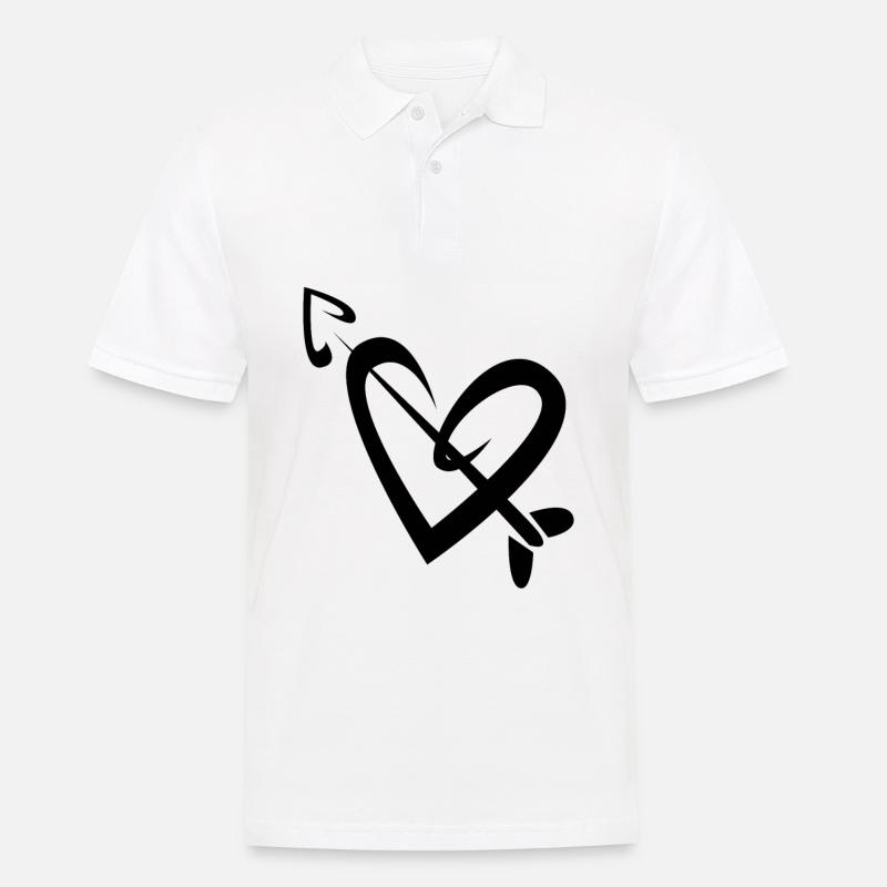 Herz Pfeil - Männer Poloshirt - Weiß