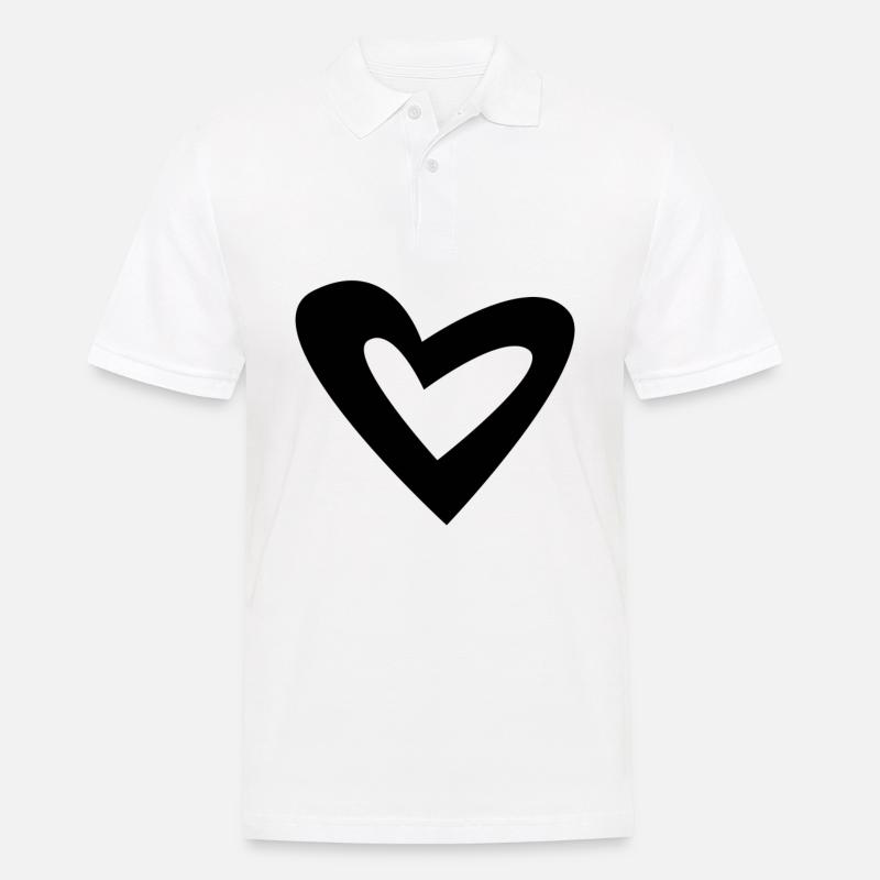 Herz - Männer Poloshirt - Weiß