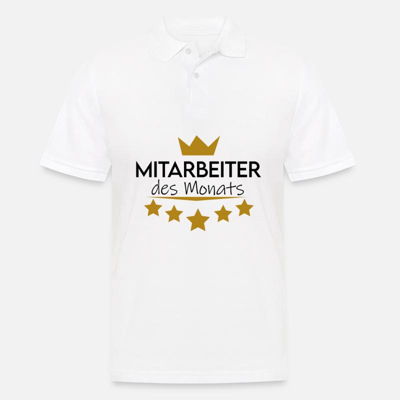 Mitarbeiter des Monats - 5 Sterne - Männer Poloshirt - Weiß